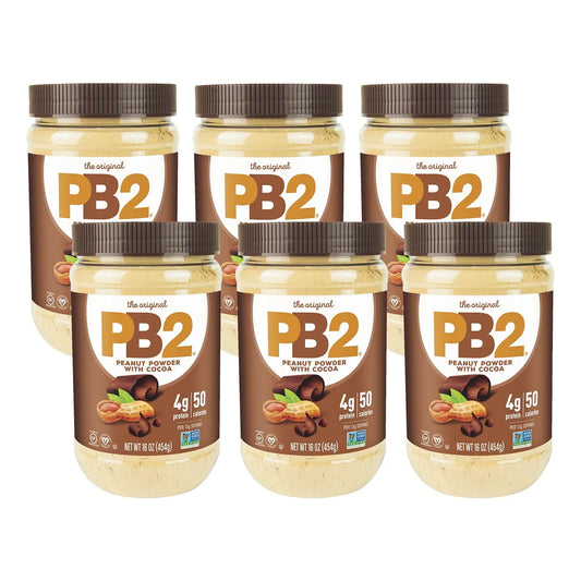 Mantequilla De Maní En Polvo Sabor Cacao 454 G Paquete De 6 Delicioso Y Saludable