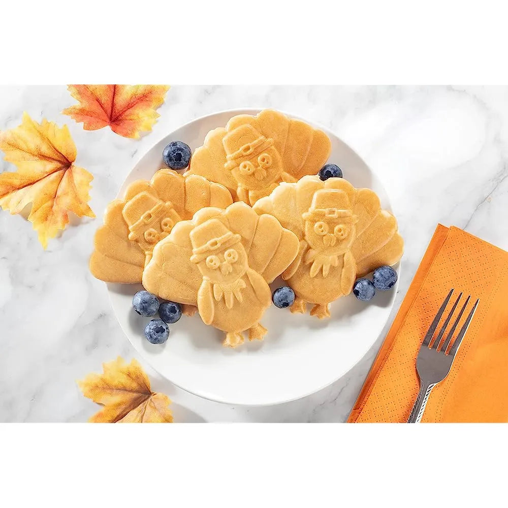 Mini Waffle Maker De Pavo De Acción De Gracias Waffle Wow Creación Fácil Y Divertida