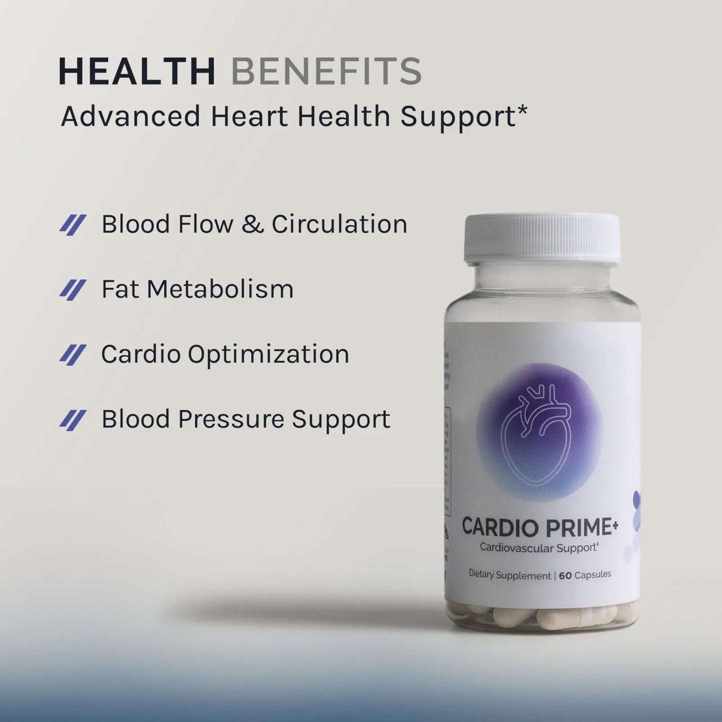 Cardio Prime+ Suplemento Para Presión Arterial Y Salud Cardíaca 60 Cápsulas