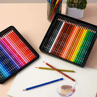 48 Lapices De Colores Profesionales Caja Metalica Pigmentos Intensos Seguro No Toxico