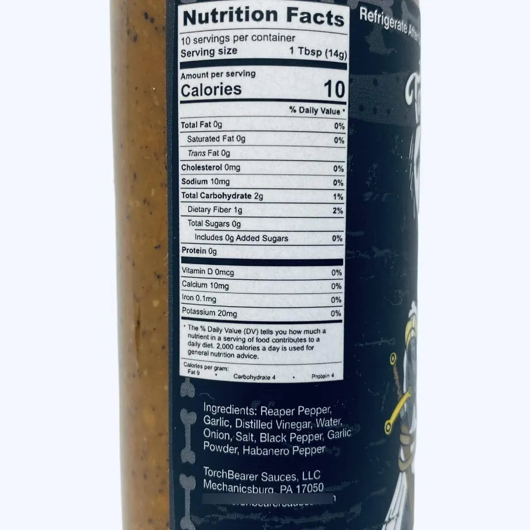 Salsa Picante Carolina Reaper 5 Onzas Nivel 9 Extra Picante Natural