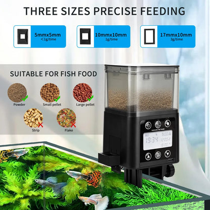 Alimentador Automático Para Acuario Con Temporizador Pantalla LCD Dispensador Ajustable