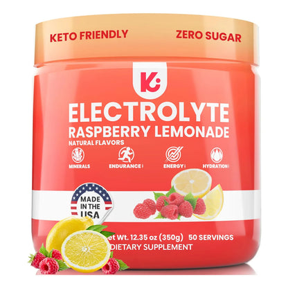 Electrolitos Keto En Polvo Limonada Frambuesa 50 Porciones Sin Azúcar
