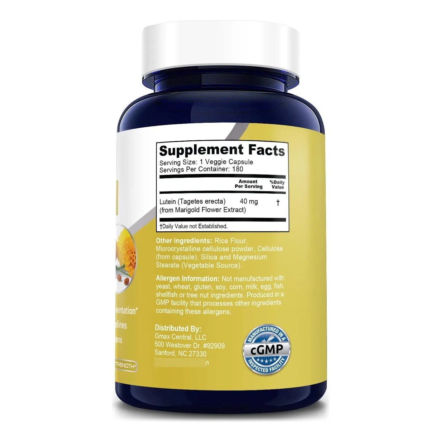 Luteina 40mg 180 Capsulas Vegetales Antioxidante Para La Vision
