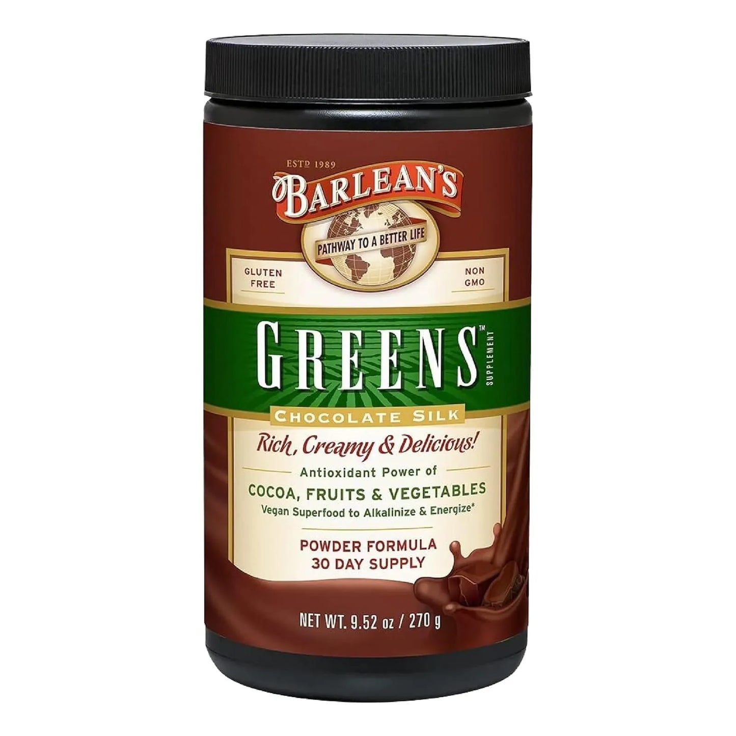 Polvo De Verduras De Chocolate Barleans Superalimento Nutritivo Y Delicioso