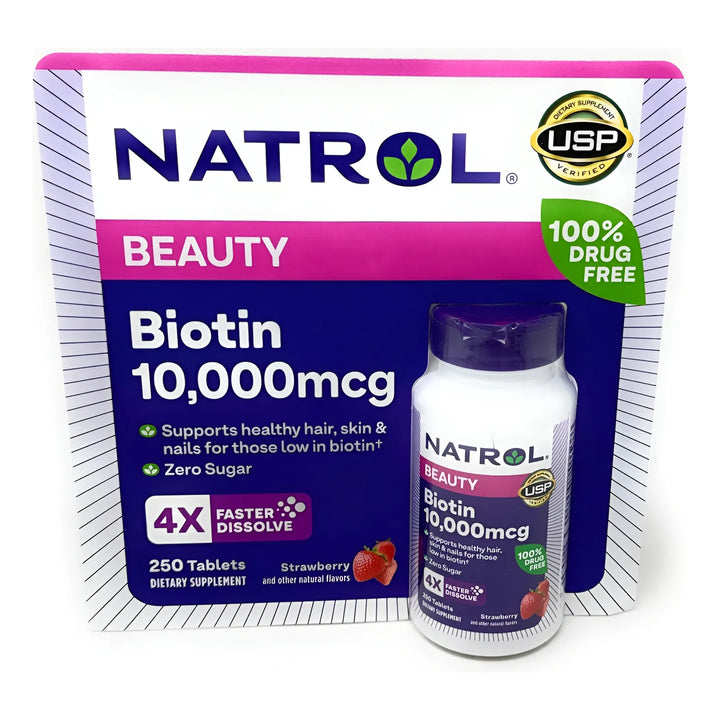 Biotina 10000mcg 250 Tabs Fresa Rápida Disolución - Imagen 4