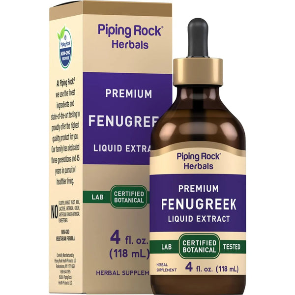 Extracto Liquido De Fenogreco 118 Ml Tintura Sin Alcohol Gotas Vegetariano Sin Omg