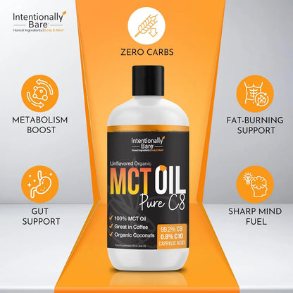 Aceite Mct C8 Orgánico Para Dietas Keto Y Veganas Energía Cerebral Instantánea