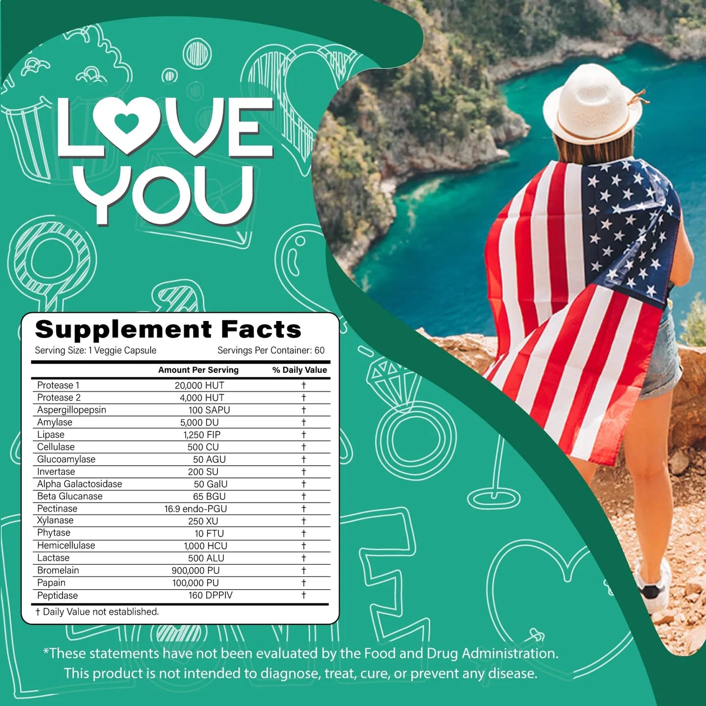 Complejo De 18 Enzimas Digestivas Alta Potencia 60 Capsulas Vegetales Para Mujeres Y Hombres
