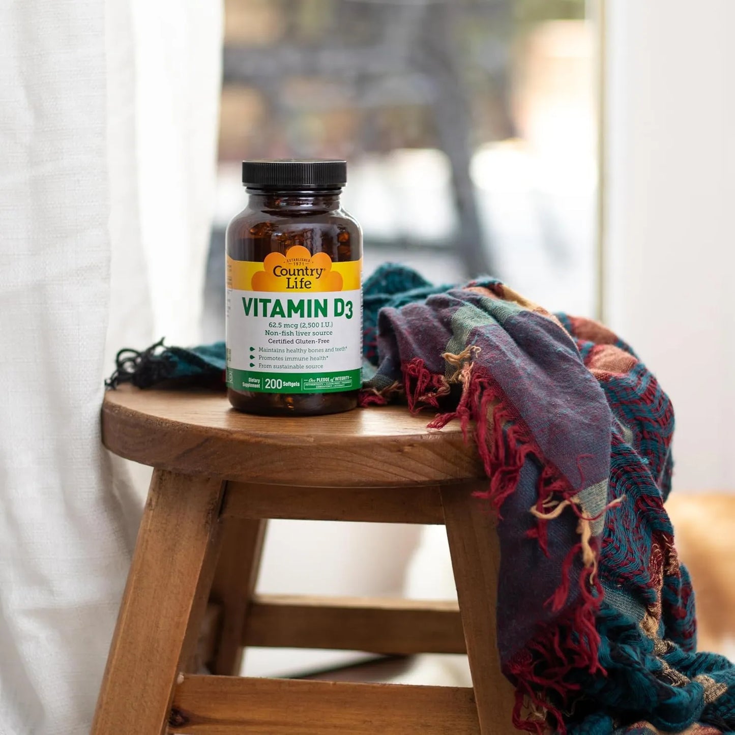 Vitamina D3 2500 Ui 200 Cápsulas Blandas Sin Gluten Importado Ee Uu