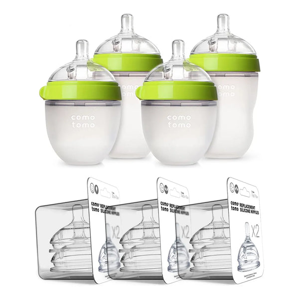Biberones Comotomo Verde 250 Ml Transición Suave Y Anticólicos