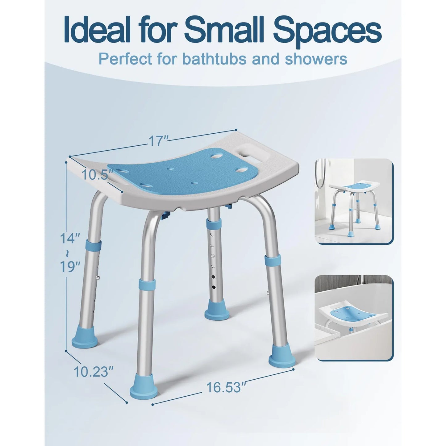 Silla De Ducha Ajustable Soporta 400 Libras Con Pies Antideslizantes