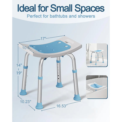 Silla De Ducha Ajustable Soporta 400 Libras Con Pies Antideslizantes