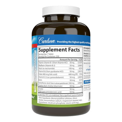 Complejo Equilibrado Vitamina B 250 Tabletas Energía Salud Nerviosa
