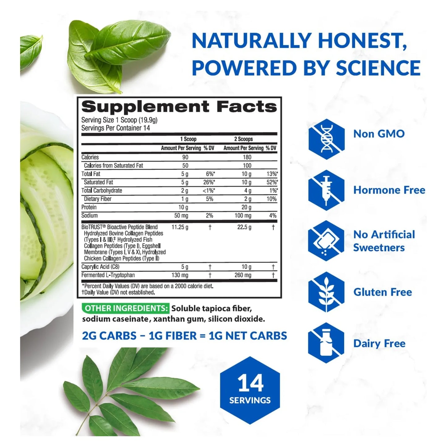 Proteína De Colágeno Múltiple Con Aceite Mct Keto 5 Tipos Ácido Caprílico C8