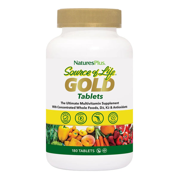 Natures Plus Source Of Life Gold Multivitaminico 180 Tabletas Con Vitaminas D3 Y B12 Para Energia E Inmunidad