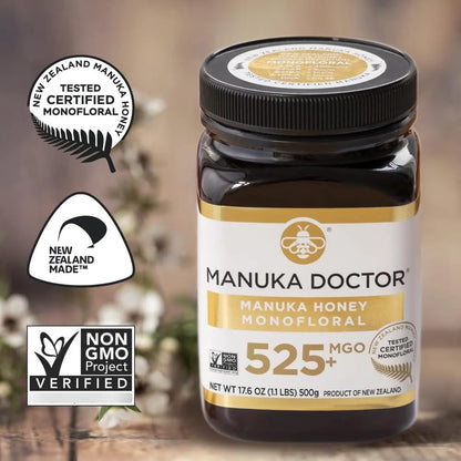 Miel De Manuka Monofloral Cruda MGO 525+ 500g Pura De Nueva Zelanda