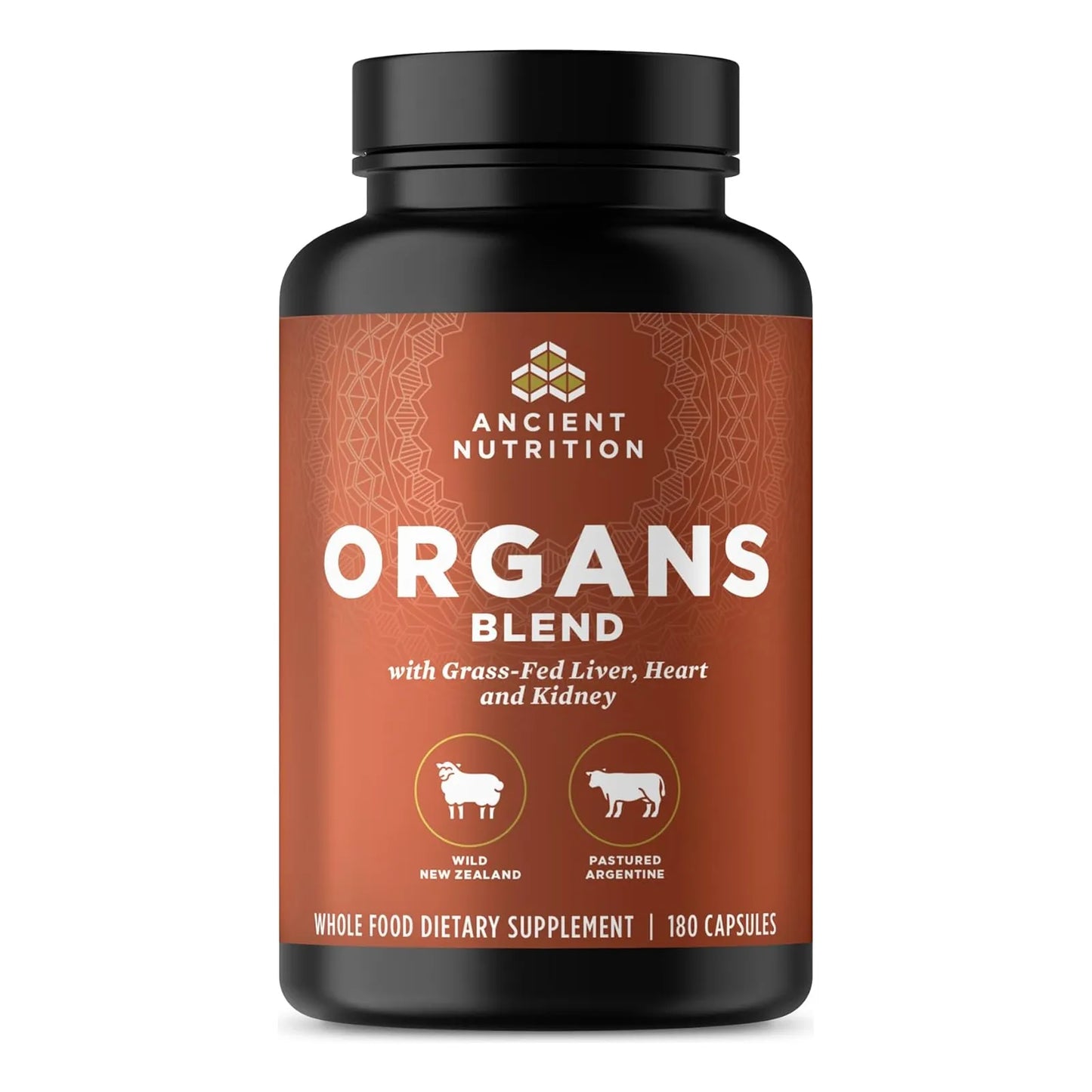 Capsulas De Complejo De Organos Naturales Hígado Corazón 180 Unidades Ancient Nutrition