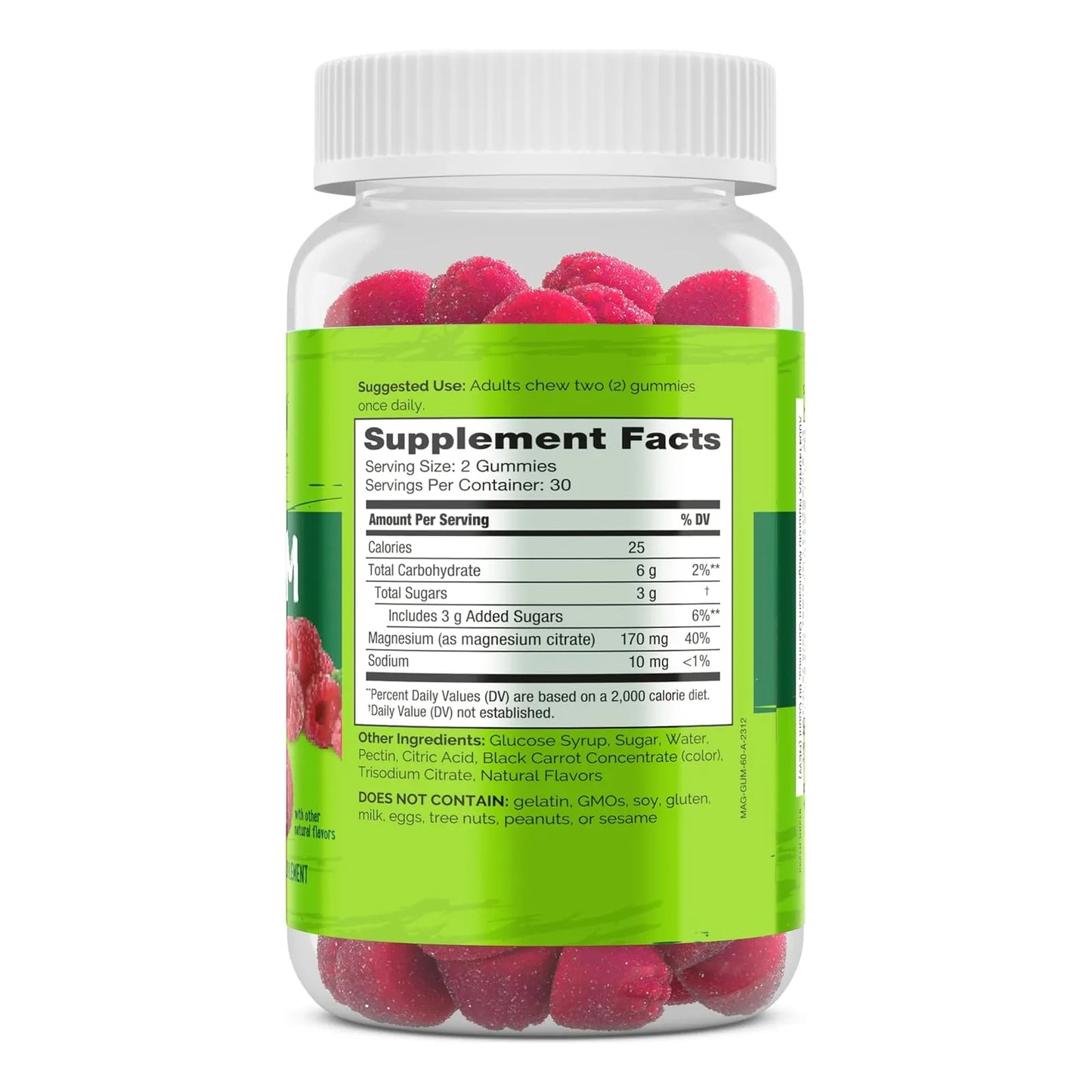 Gomitas De Citrato De Magnesio Para Calma Y Relajación Sabor Bayas 60 Unidades