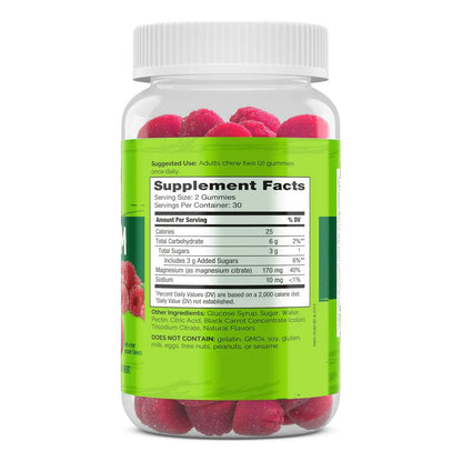 Gomitas De Citrato De Magnesio Para Calma Y Relajación Sabor Bayas 60 Unidades