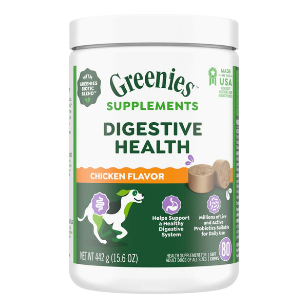 Probióticos Para Perros Sabor Pollo GREENIES 80 Masticables Salud Digestiva