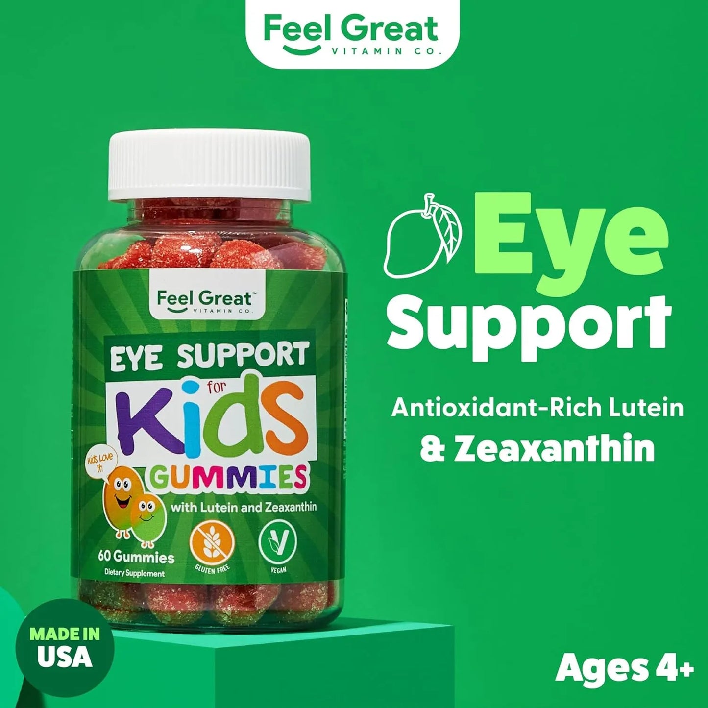 Vitaminas Gomosas Para Ojos Con Luteina Y Zeaxantina Sabor Mango Para Niños 60 Gomitas