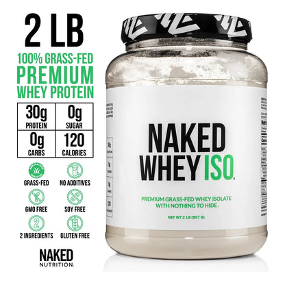 Naked Whey Proteina Aislada De Suero Alimentada Con Pasto Sin Sabor 28 Porciones