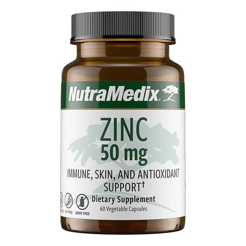 Zinc 50mg NutraMedix Suplemento Para Defensa Inmune Y Piel Saludable 60 Cápsulas