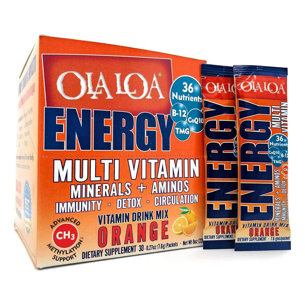 Bebida Energética En Polvo Sabor Naranja Multivitamínica Ola Loa Energy Orange 30 Porciones