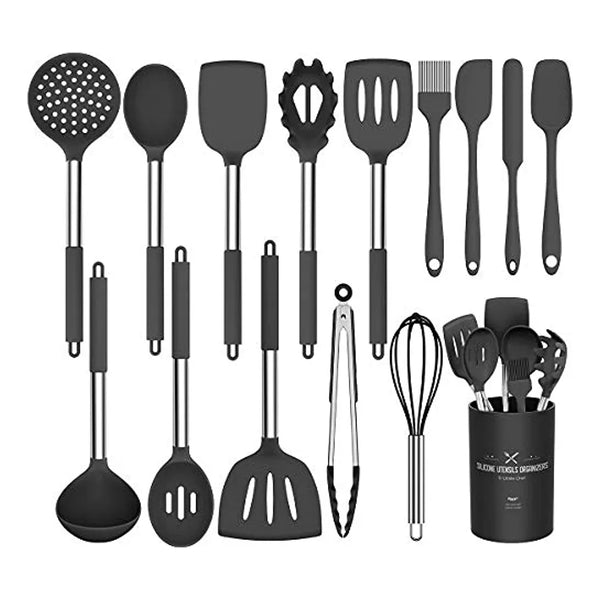 Juego De Utensilios De Cocina De Silicona Umite Chef 15 Piezas Seguro Y Resistente