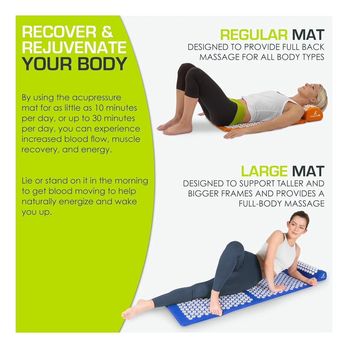 Colchoneta De Acupresion ProsourceFit Alivia Dolor Espalda Y Cuello Con Almohada Incluida
