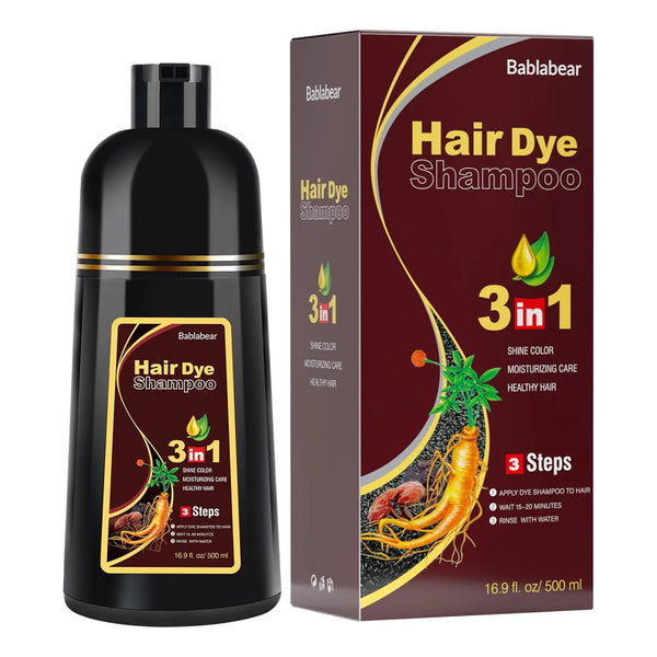 Champú Color Marrón Oscuro Para Cabello Gris Tinte Instantáneo 500 Ml
