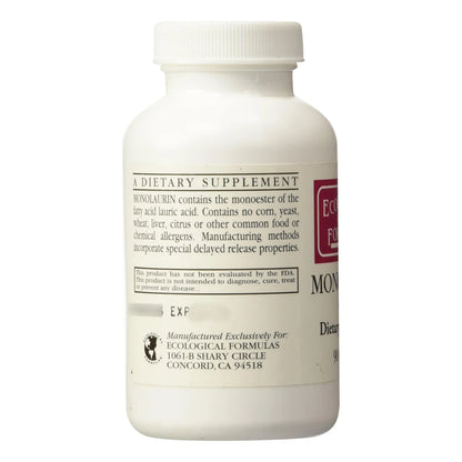 Monolaurina 600mg 90 Capsulas Suplemento Digestivo E Inmunologico