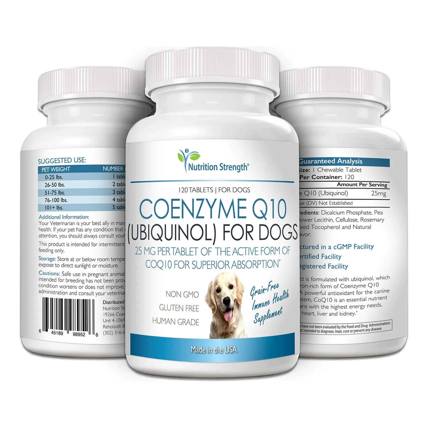 Coenzima Q10 Ubiquinol Para Perros 120 Tabletas Salud Corazón Energía