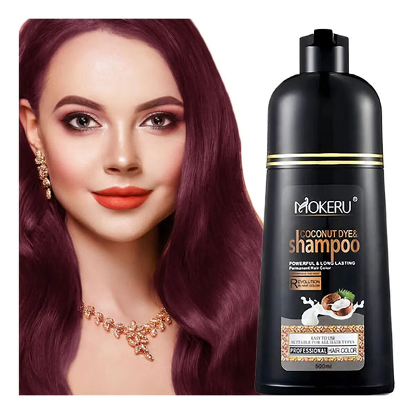 Champú Tinte Natural Coloración Herbal Rojo V En 10 Minutos Cabello Fresco Y Manejable