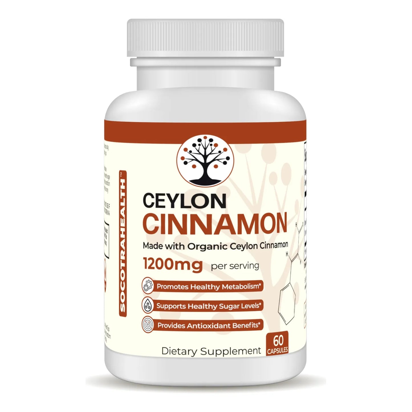 Canela De Ceilán Orgánica En Cápsulas 60 Unidades Energía Natural Y Digestión