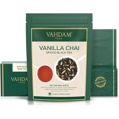 Té Masala Chai Vainilla Hoja Suelta 100g VAHDAM Deliciosa Mezcla Especiada