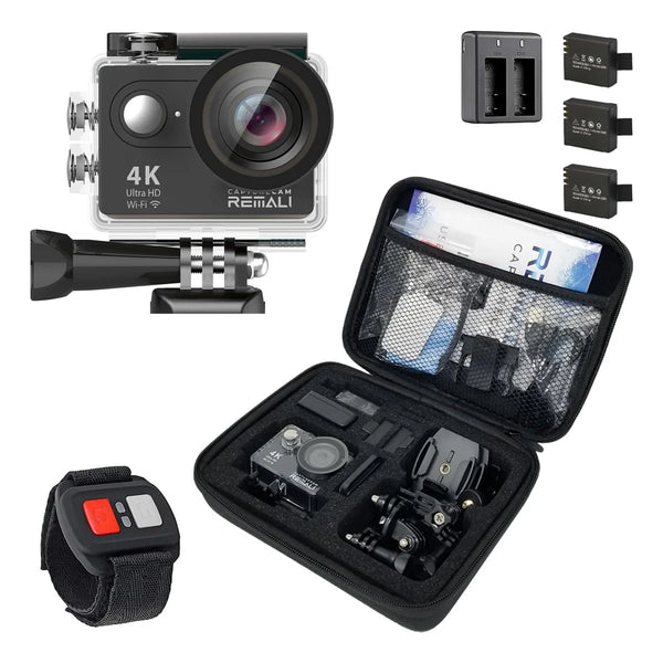 Camara De Accion Remali CaptureCam 4K Ultra HD 12MP Wifi Impermeable Con 21 Accesorios