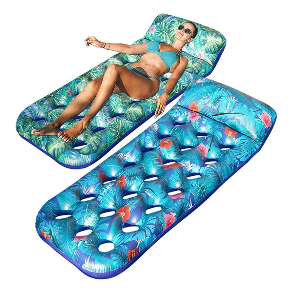 Finduwill Flotadores Piscina Paquete 2 Tumbonas Inflables Adultos Xl Con Reposacabezas