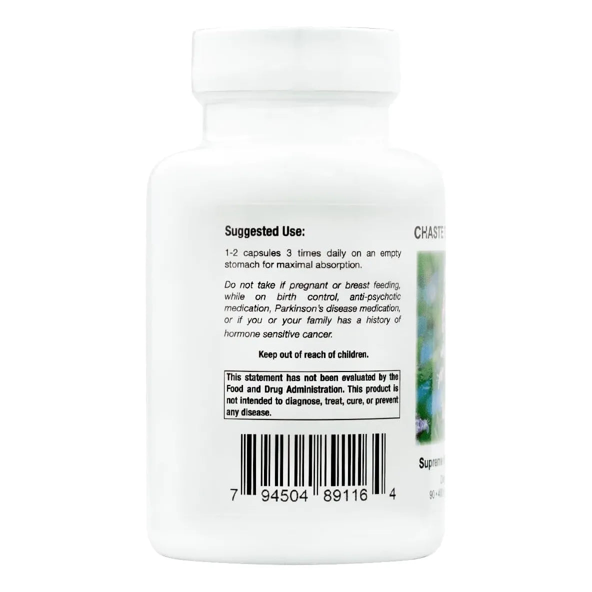 Chaste Tree Vitex Puro 90 Capsulas 450 Mg Soporte Hormonal Natural