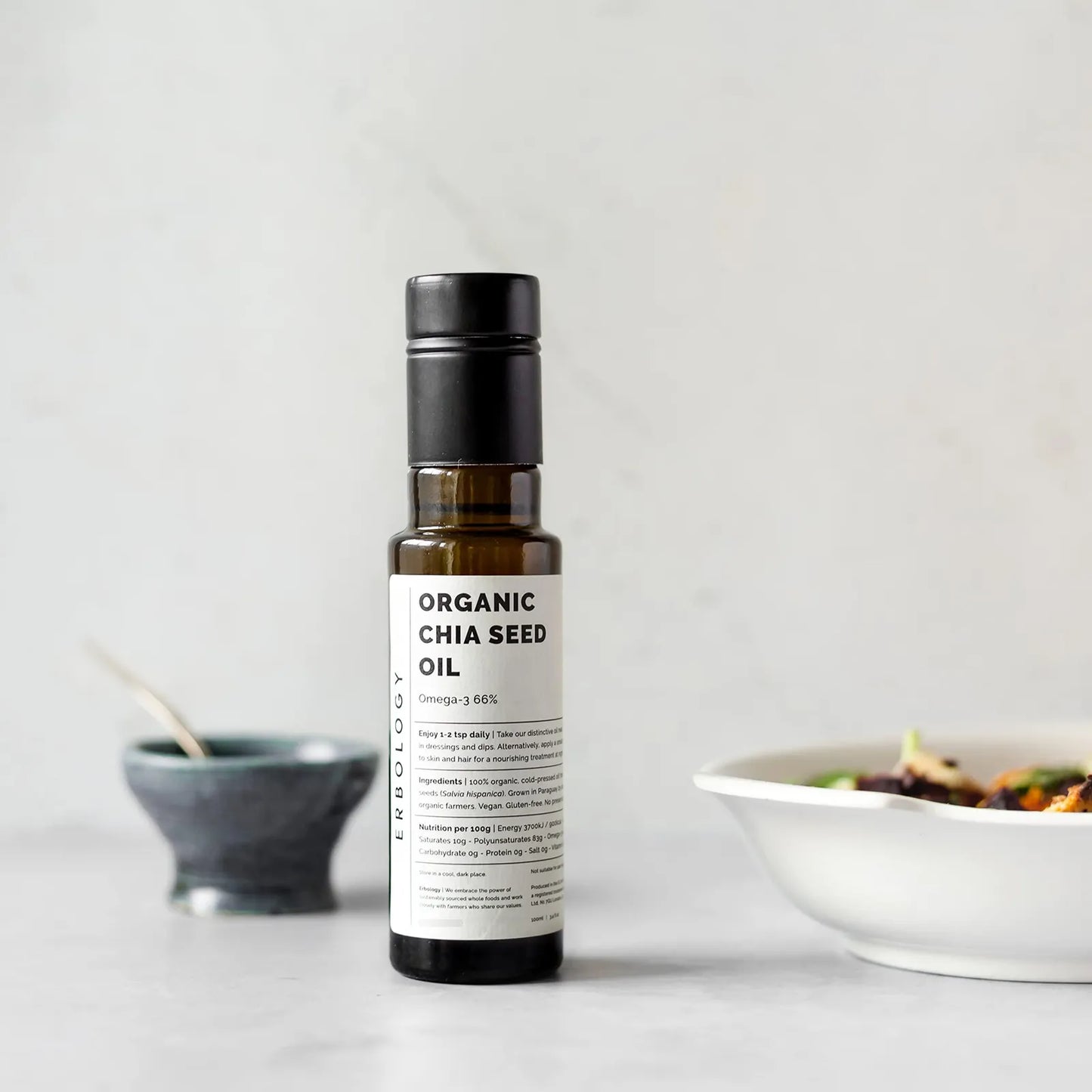 Aceite De Chía Orgánico Prensado En Frío Rico En Omega 3 Y Vitamina E 100 Ml