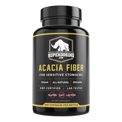 Capsulas Fibra Organica Acacia Senegal 300 Unid Suplemento Digestivo Vegano