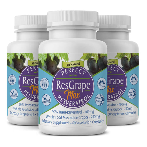 Cápsulas Vegetales Antienvejecimiento Con Resveratrol Y Uva Muscadina 60 Unidades