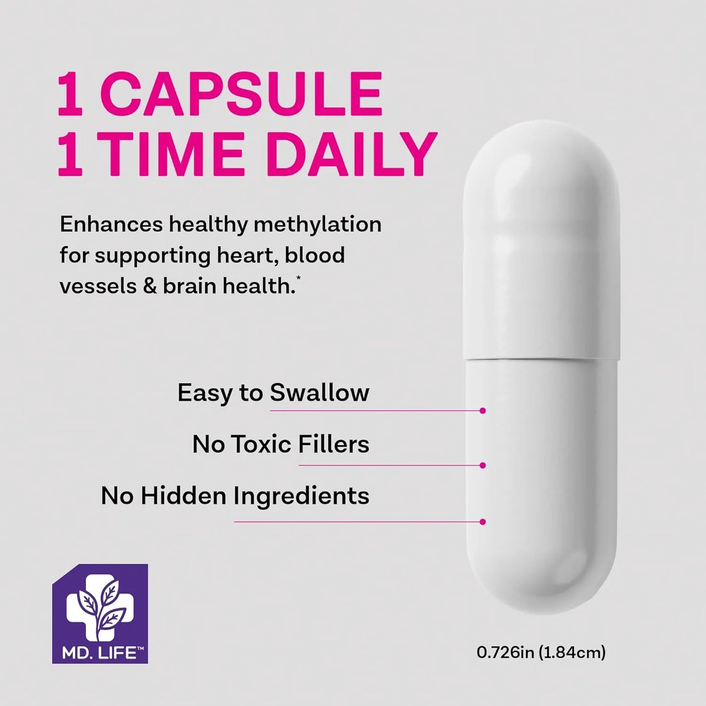 L Metilfolato 5 Mg Capsulas 90 Unidades Suplemento Activo MTHFR Calidad Premium