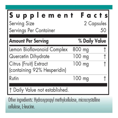 Quercetina Con Bioflavonoides Rutina Hesperidina 100 Capsulas Vegetarianas Inmunidad