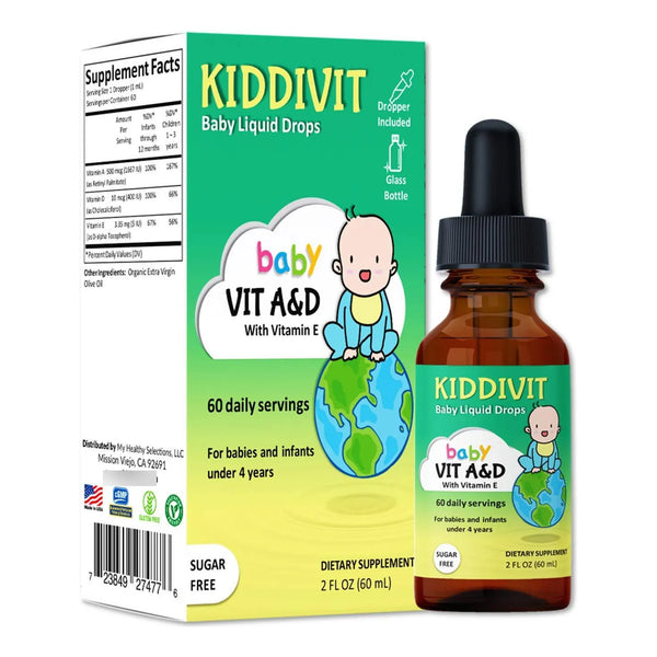 Gotas Líquidas De Vitamina A D Y E Para Bebés 60 Porciones 2 Onzas