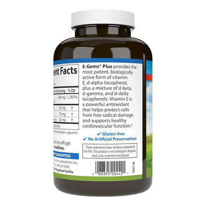Vitamina E Natural 400 Ui 250 Geles Blandos Carlson E Gems Plus Corazon Sano