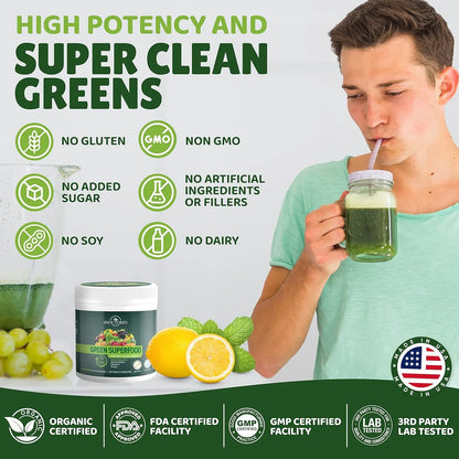 Superalimento Verde En Polvo Para Batidos 42 Ingredientes Nutritivos