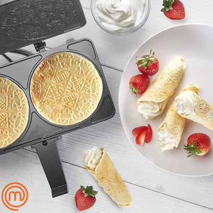 Masterchef Krumkake Baker Horno Electrico Para Galletas Caseras Tipo Pizzelle