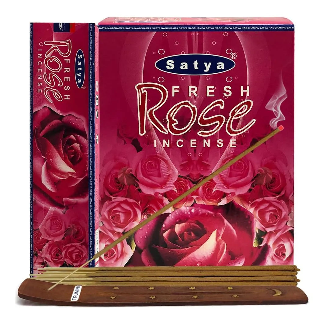 Palitos De Incienso Rosa Fresca Con Soporte Aromas Naturales 180 Varillas